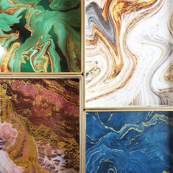 Green Marbling Decorative Tray - Image 3