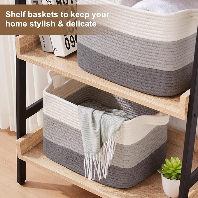 Storage Basket for Organizing, Woven Baskets for Storage, Rectangle Decorative - Image 3