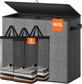 180L Laundry Hamper 3 Section, Large Laundry Basket by Optish