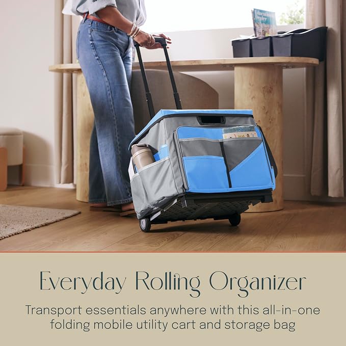 Mobile Utility Cart with Storage Organizer Bag, Rolling Cart - Image 3