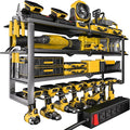 Heavy Duty 4-Tier Power Tool Organizer Wall Mount Rack, Quick Assembly Tool by Spampur