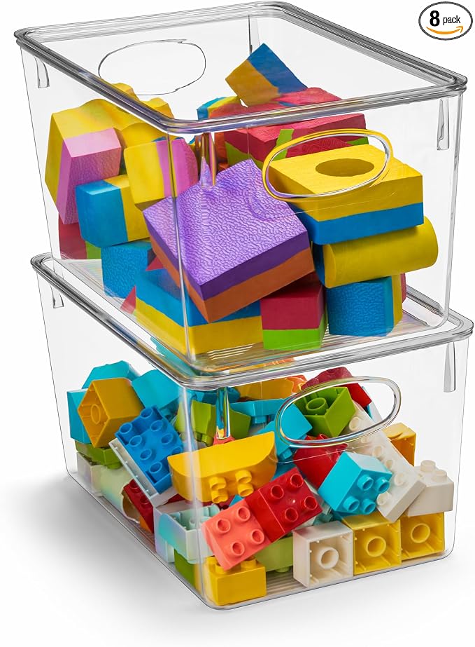 Sorbus Large Clear Plastic Storage Bins by Sorbus