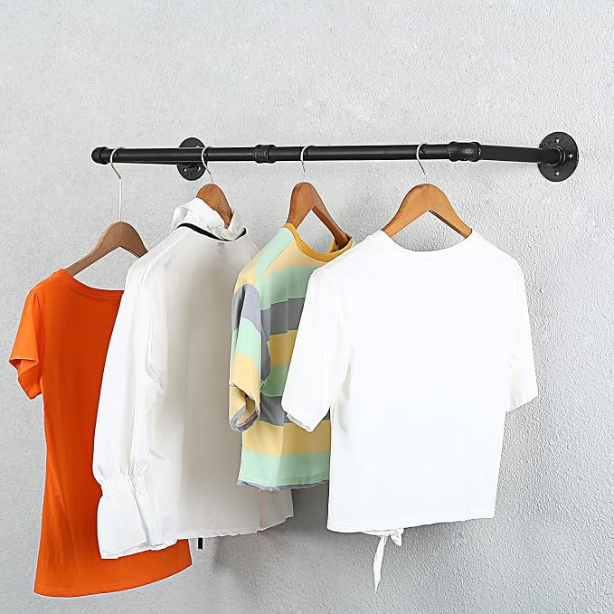 Oroonoko 2PCS 36inch Industrial Pipe Clothes Rack Wall Mount - Image 4