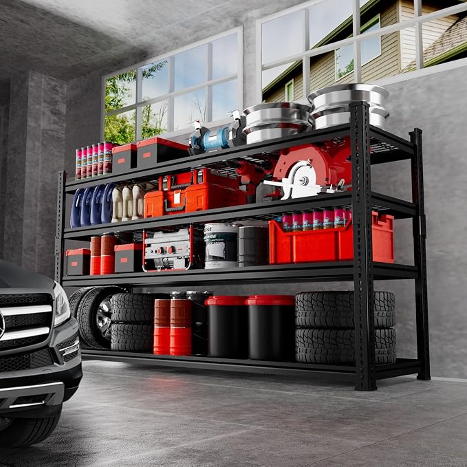 Storage Shelves, Garage Shelving Heavy Duty 2640LBS Capacity, 4 Tier Utility - Image 2