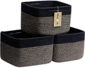 Small Organizing Baskets for Cubes Shelf, 9.7x9.7x7.1 Inch Rope Woven Storage by MiniArkStorageBasketsHome