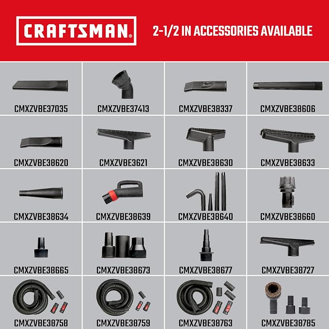 CRAFTSMAN CMXEVBE17155 10 Gallon 6.0 Peak HP Stainless Steel Wet Dry Vac - Image 6