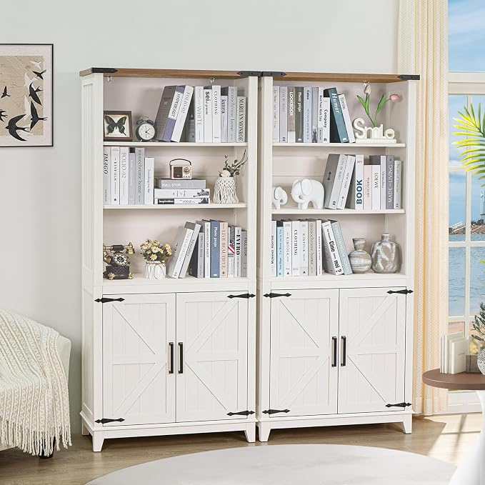 70in Tall Bookshelf 5 Tier Bookcase - Image 2