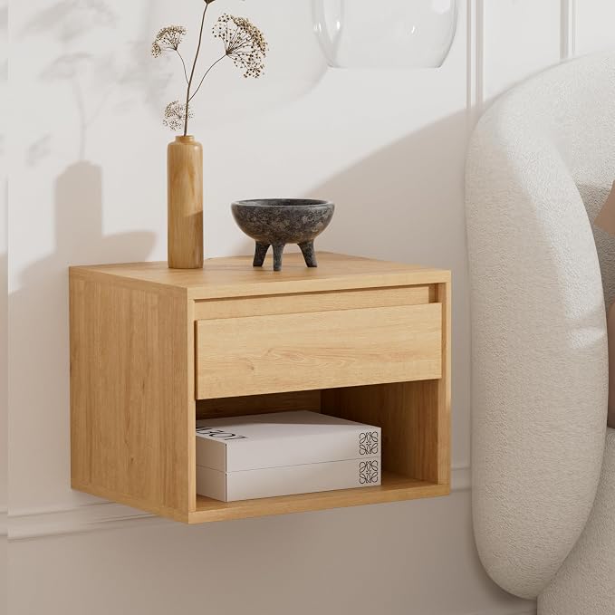 Floating Nightstand Set of 3, Wall Mounted Bedside Table - Image 8