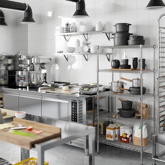 18" Deep x 30" Wide x 64" Height Wire Shelving Kit | 5-Tier | NSF Commercial - Image 6