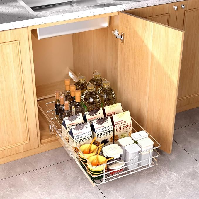 Pull Out Cabinet Organizer, Soft Close Slide Out Drawer, 1 Tier Pull Out - Image 7