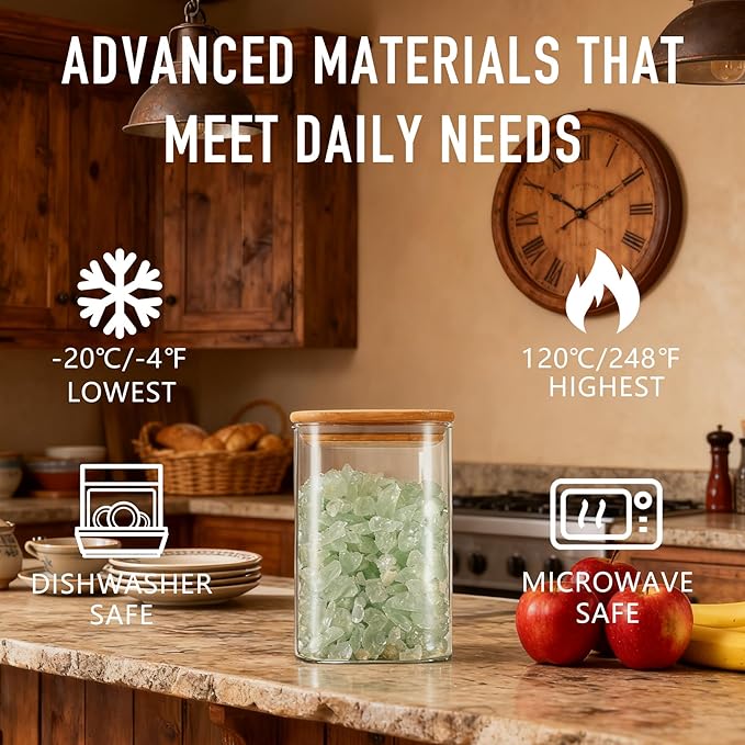 37oz Airtight Glass Square Storage Canister - Image 4