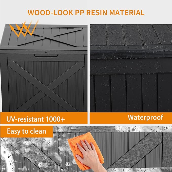 32 Gallon Deck Box, Resin Outdoor Storage Box - Image 5