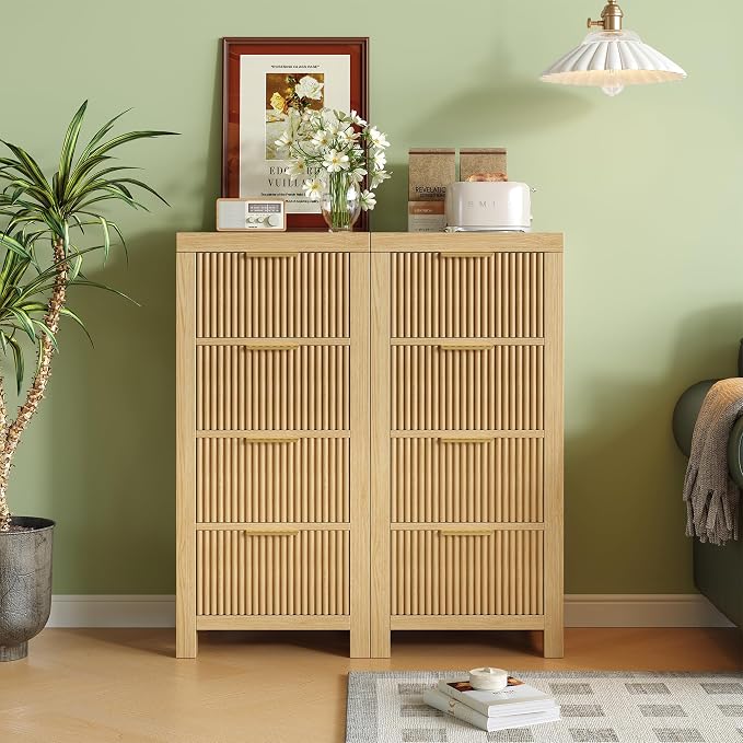 Mid-Century Modern Tall Wooden Dresser - Image 3