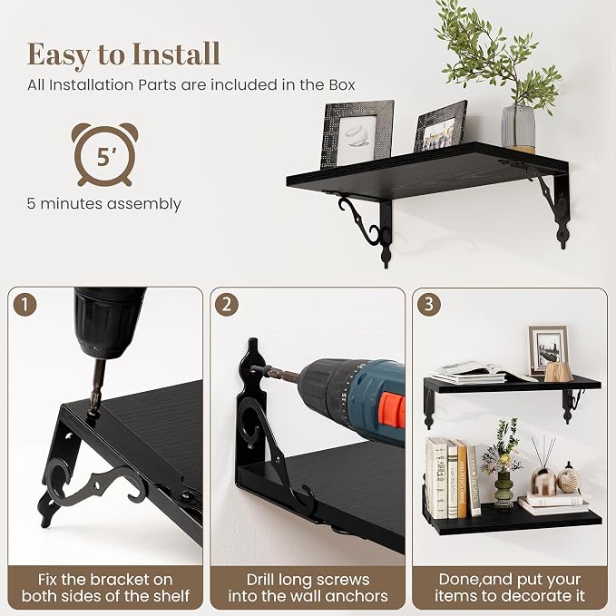 Deep Floating Shelves for Wall, 8 Inch Deep Floating Shelf - Image 7
