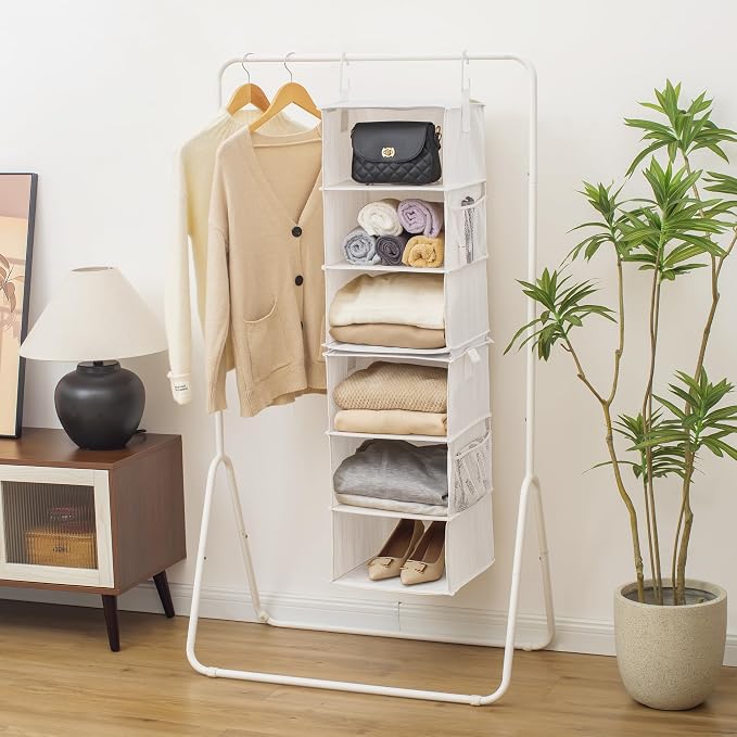 StorageWorks 6-Shelf Closet Organizers, Two 3-Shelf Separable Hanging Shelves - Image 2
