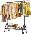 Heavy Duty Clothes Rack Load 450 LBS, Metal Garment Rack, Standing Rolling by HYSEYY