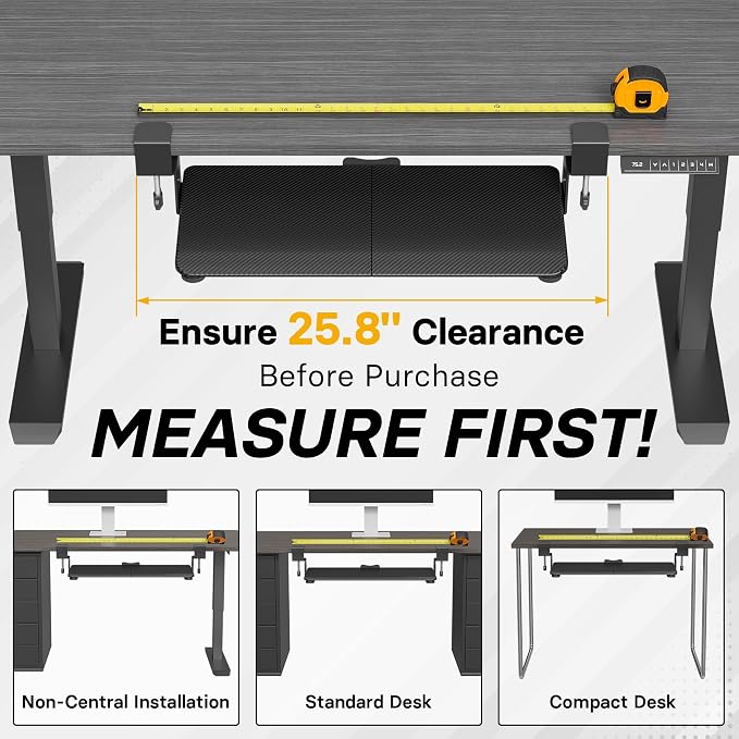 BONTEC KMT01-PJ Under Desk Keyboard Tray, Pull-Out Keyboard & Mouse Platform - Image 4