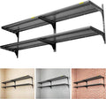 2-Pack 2 Tier 1.3x3ft Garage Shelving Wall Mounted, 500lbs Load by AECXM