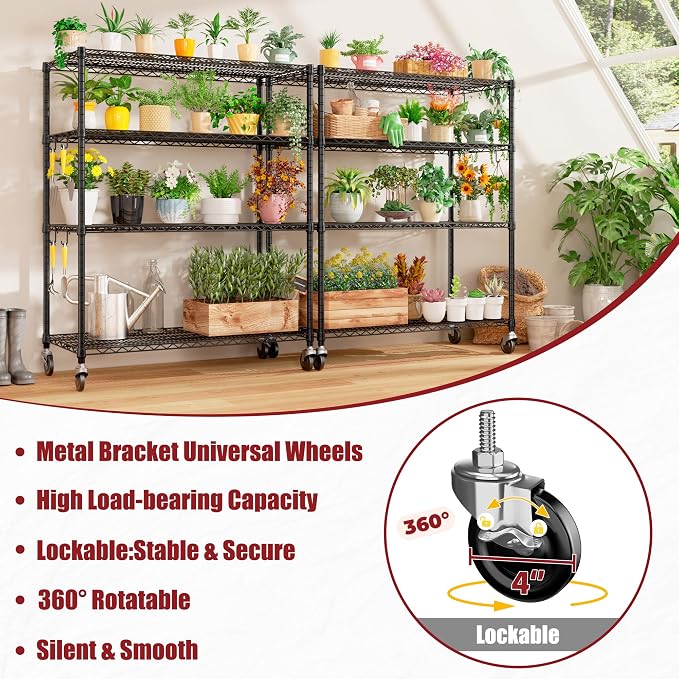 PrimeZone 6 Packs 55.5" W x 24" D x 80" H Heavy Duty Wire Storage Shelves - Image 6