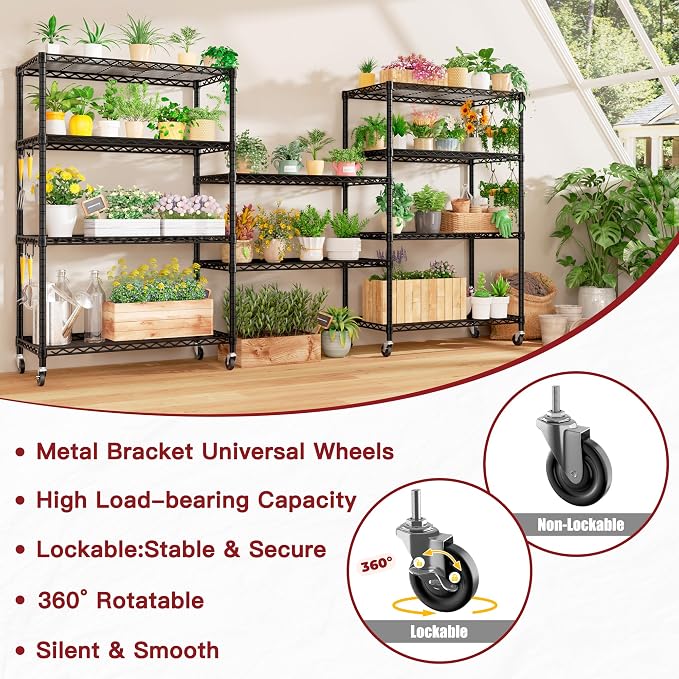 PrimeZone 3 Packs 36" W x 16" D x 79" H Wire Storage Shelves - Image 8