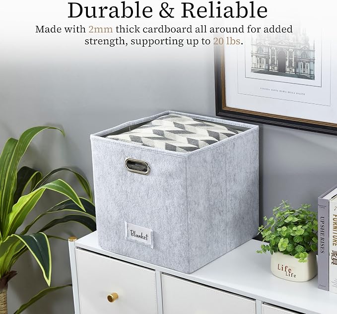 DECOMOMO Felt Storage Bins 13x15x13 Storage Cube Bins - Image 8