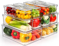 14 Pack Fridge Organizer, Stackable Refrigerator Organizer Bins by ZIJUND
