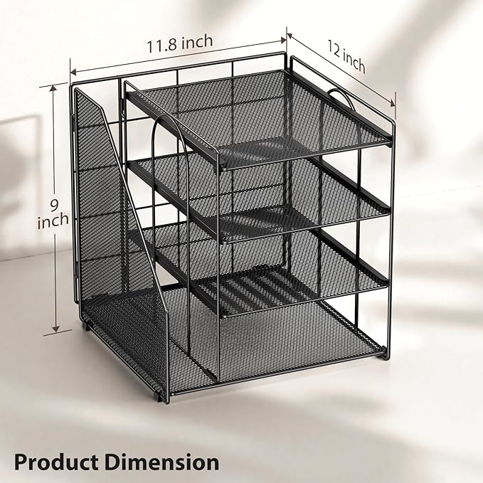 Desk Organizer, 4-Tier Metal Paper Organizer - Image 6