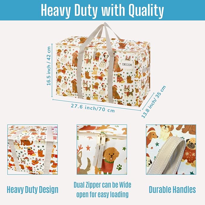 VENO 4 Pack Moving Bags and Large Christmas Storage Bins - Image 3