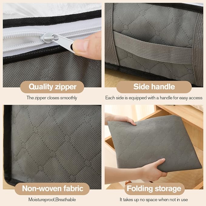 90L Under Bed Storage Containers, Closet Organizers and Storage Bins, Foldable - Image 5