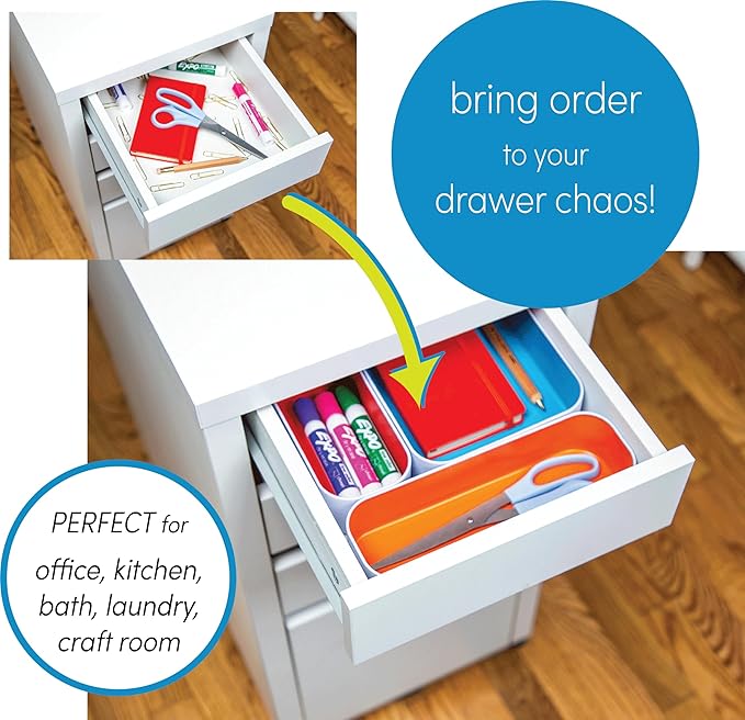 Three by Three Seattle 3 Piece Shallow Metal Organizer Tray Set - Image 6