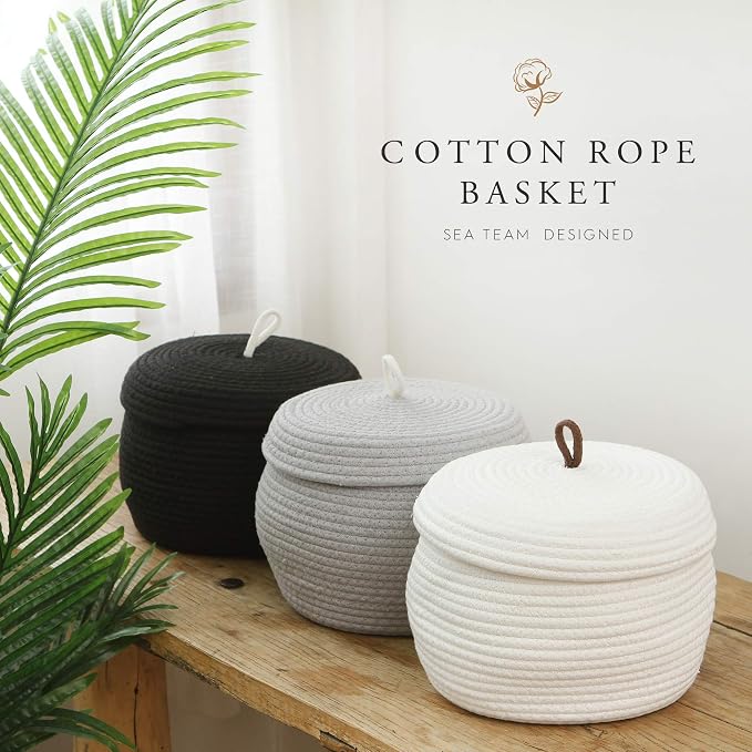 Sea Team Round Cotton Rope Storage Basket - Image 2