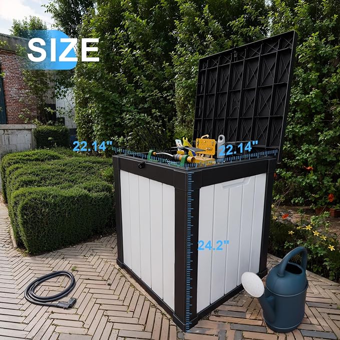 EasyUp 50 Gallon Outdoor Storage Box, Resin Waterproof UV-Resistant Deck Box - Image 2
