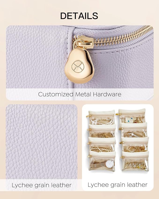 Vlando Jewelry Box with 12 Velvet Jewelry Bags Travel Jewelry Case - Image 3
