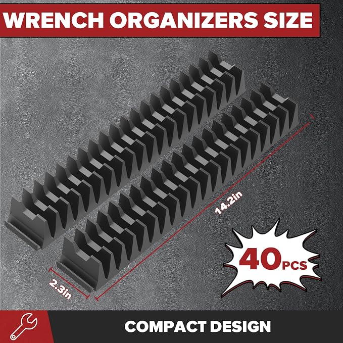 40PCS Magnetic Wrench Organizer Wrench Holder - Image 6