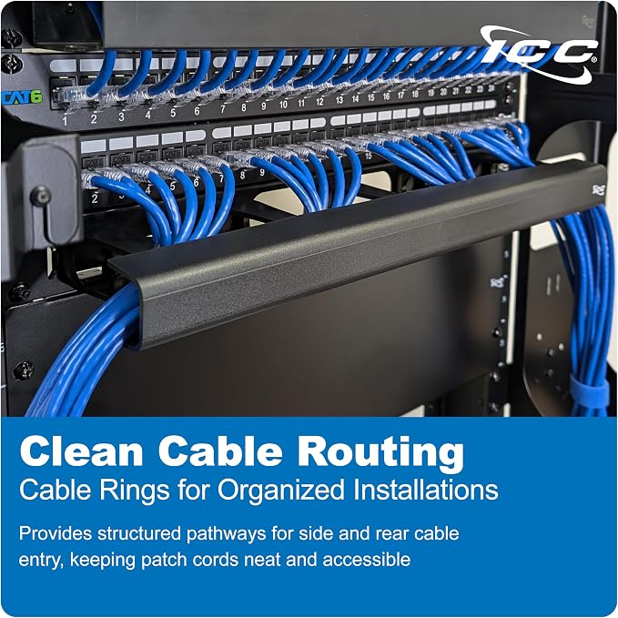 ICC 1U Ring Cable Manager Panel - Image 7