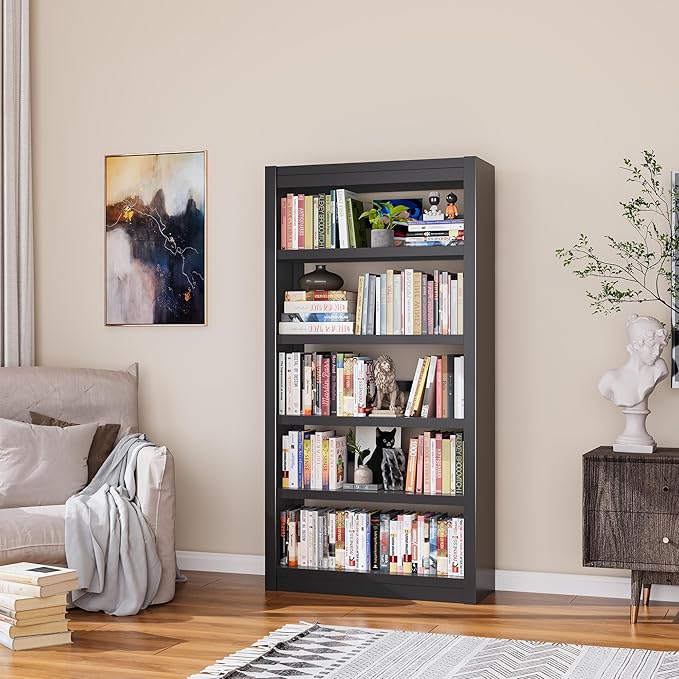 Book Shelf, 5-Tier Sturdy Bookcase, Adjustable Bookshelf, Large Capacity per - Image 2