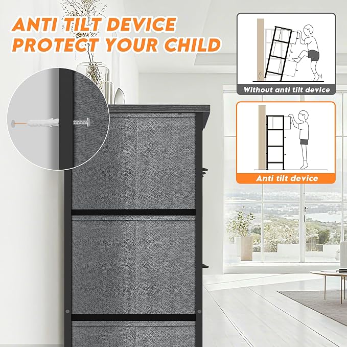 Curved Profile Dresser for Bedroom, Chest of Drawers, 7 Storage Drawers - Image 5
