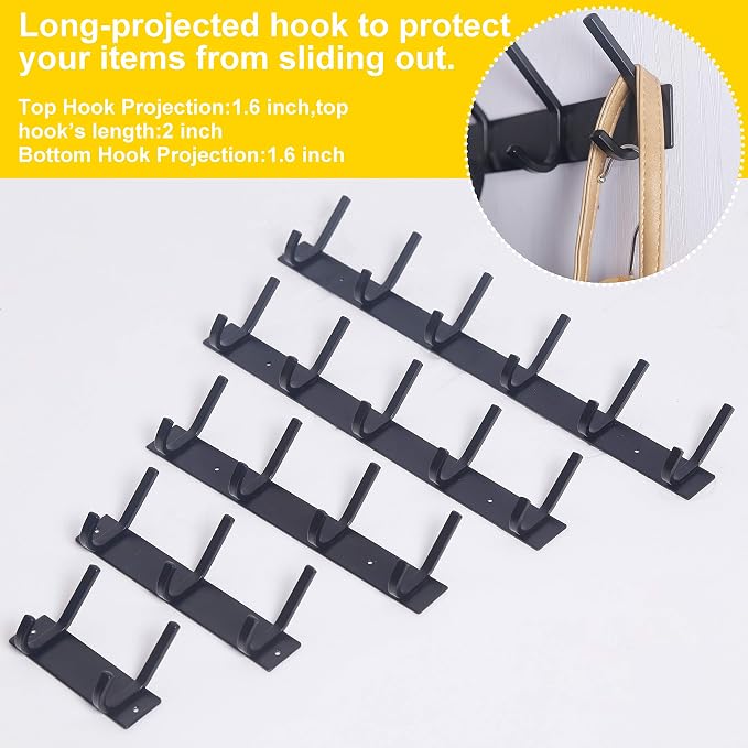 WEBI Coat Rack Wall Mounted, 5 Coat Hooks - Image 7