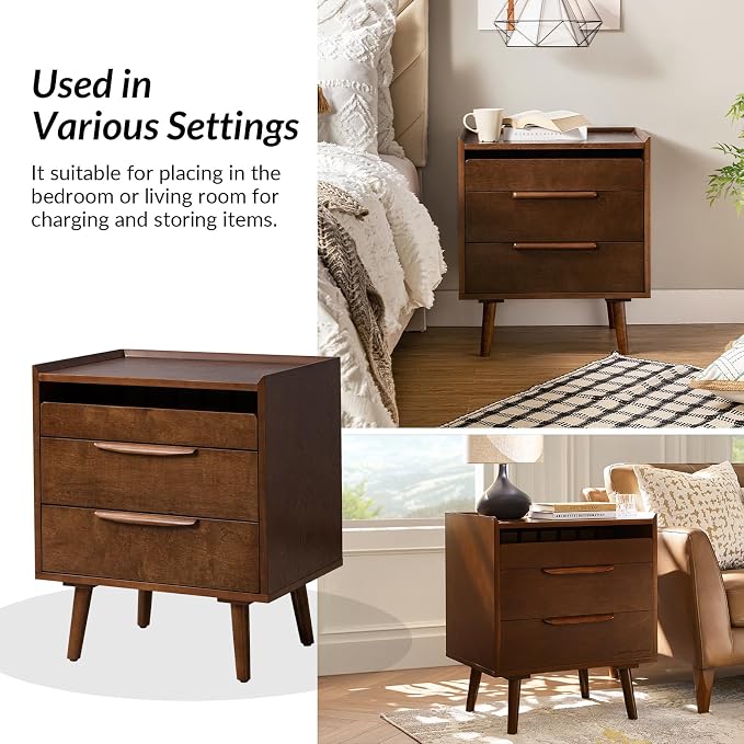 HULALA HOME 2 Drawer Nightstand - Image 7