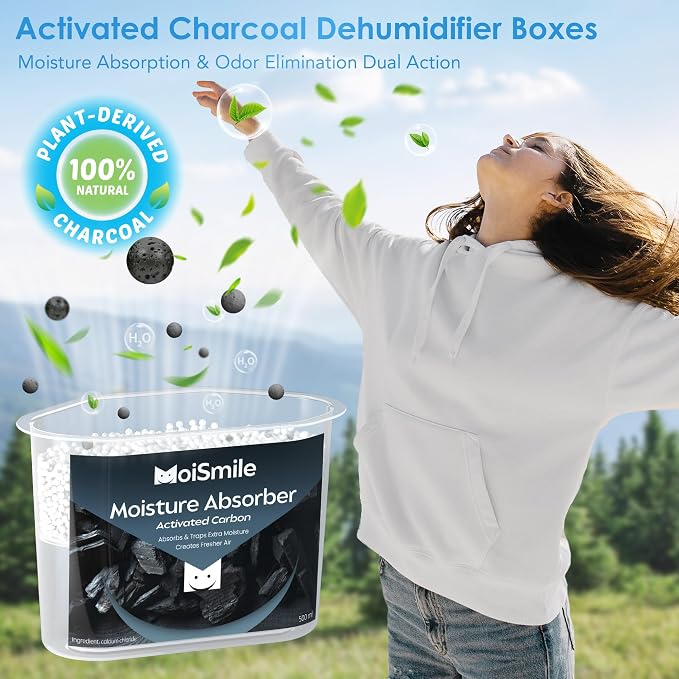 Moisture Absorbers 6 Pack, Activated Carbonfor Closet Dehumidifier Moisture - Image 8