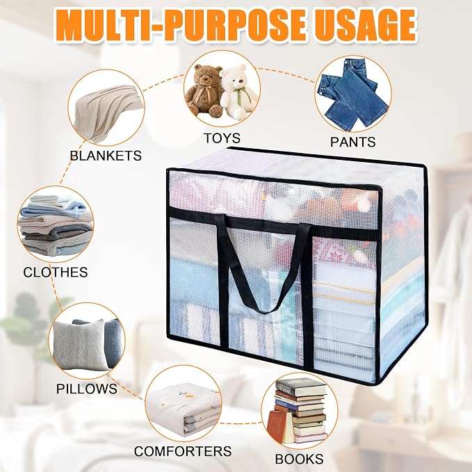 6 Pack Clear Blanket Storage Bags - Image 6