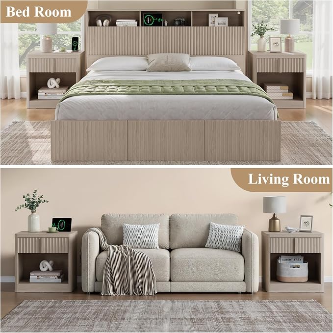 Fluted Nightstand Set of 2 - Image 4