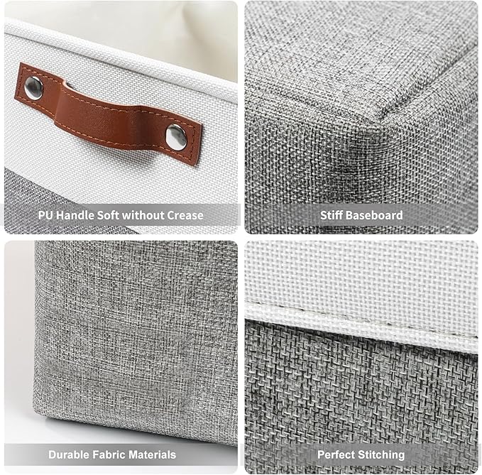 Collapsible Fabric Storage Cubes 11x11 Cube Storage Bins, 4 Pack Closet Baskets - Image 6