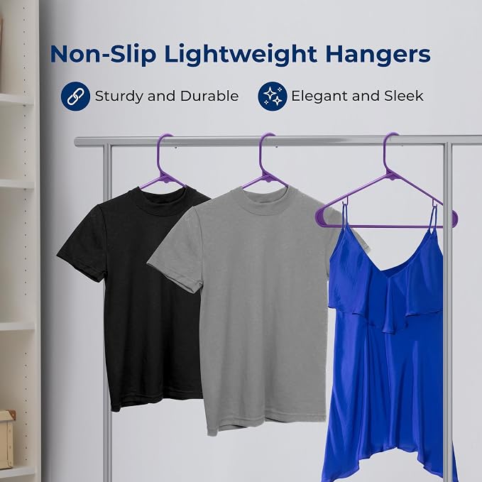 SereneLife Premium 10 Pack Plastic Hangers, Lightweight, Space Saving Clothes - Image 4