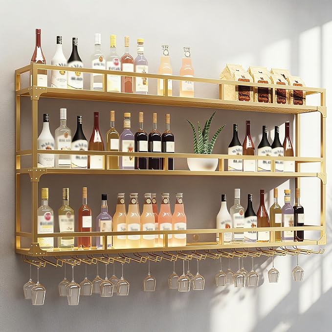 59in Wall Mounted Wine Rack, Wine Rack Wall Mounted by AMHRICHO