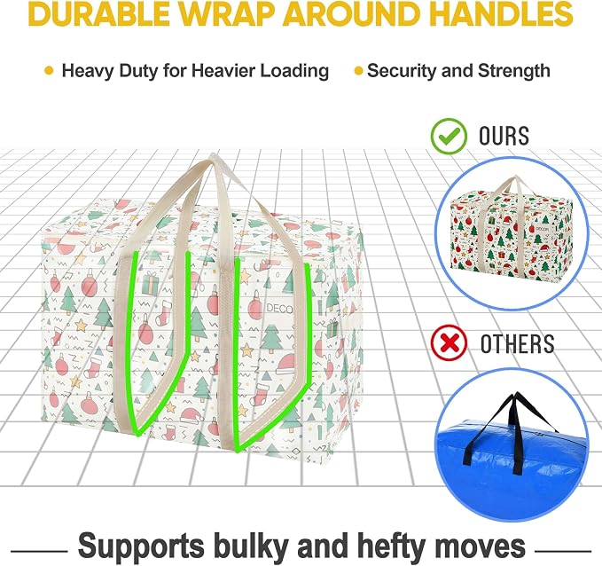 VENO 6 Pack Moving Bags and Large Christmas Storage Bins - Image 5