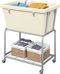 ELYKEN Laundry Cart with Wheels, Rolling Laundry Hamper with Removable Bag and by ELYKEN