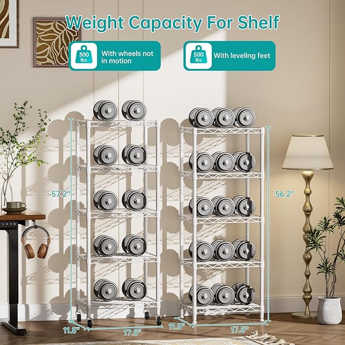 SINGAYE 5 Shelves Storage Shelf Wire Closet Bathroom Organizers Metal Pantry - Image 7