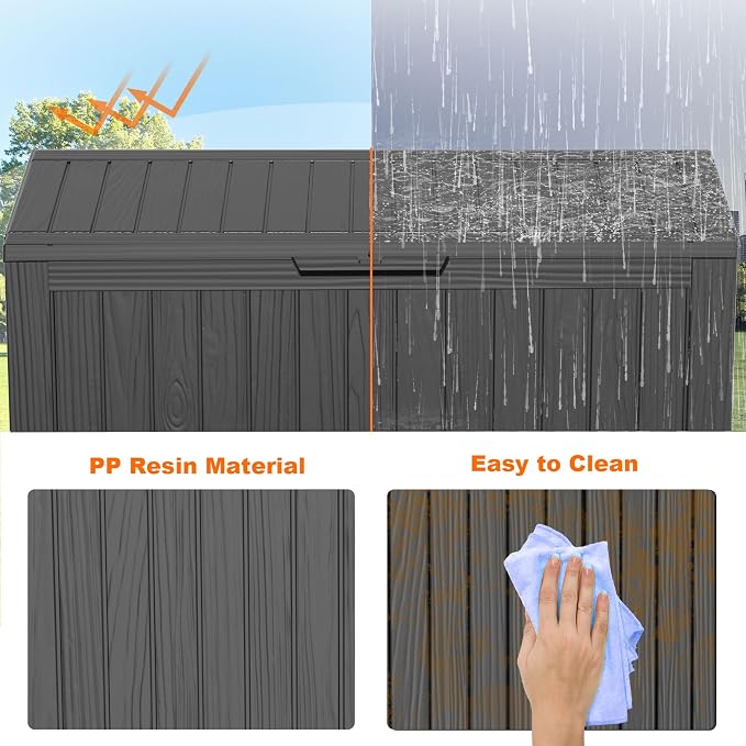 EasyUp 90 Gallon Outdoor Deck Box Waterproof, UV Resistant Resin Outdoor - Image 6