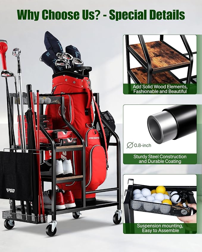 Golf Bags Storage Garage Organizer- Golf Bag Stand - Image 3